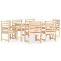 juego de comedor de jardin 7 piezas madera maciza de pino vidaxl