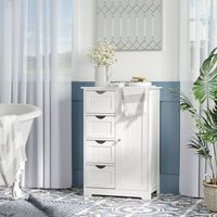 armario para bano o entrada mueble de mdf kleankin 56x30x83 cm-blanco