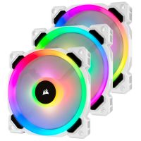 corsair ll120 rgb pack 3 ventiladores 120mm con lightning node pro blanco
