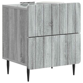Pack 2 Uds Mesita De Noche | Armario De Noche | Mesa De Noche Gris Sonoma 43 X 34,5 X 49,5 Cm