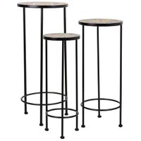 soportes set 3 pzas de mosaico y forja negro