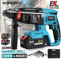 yofidra-taladro electrico sin escobillas herramientas electricas recargables inalambricas rotativas multifuncionales para pin de bateria makita 26mm