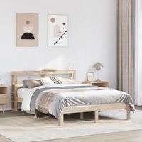 cama matrimonial  cama para adultos  estructura de cama con cabecero madera maciza pino 120x190 cm cfw55453