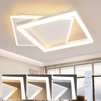 Lámpara De Techo Led Para Salón O Dormitorio, Color Negro, 42 W. Zmh