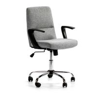 sillon de oficina elevable y reclinable tapizado con tela gris claro
