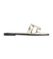 tommy hilfiger para mujer fw0fw09325 mules metalizados de piel dorado 41 plano ninguno casual
