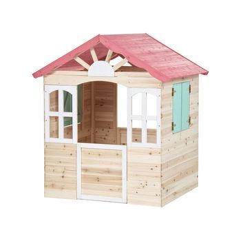 Casita De Jardín Casa De Juegos Infantil Para Exterior De Madera Marrón Claro Badolato