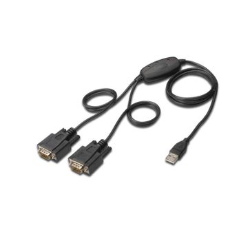 Cable USB 2.0 a 2x RS232 Digitus 1,5 m Negro