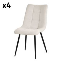 4x sillas de comedor beige acolchado tapizado suave con respaldo