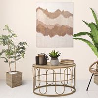 mesa auxiliar de hierro y madera marron o 80x50 cm
