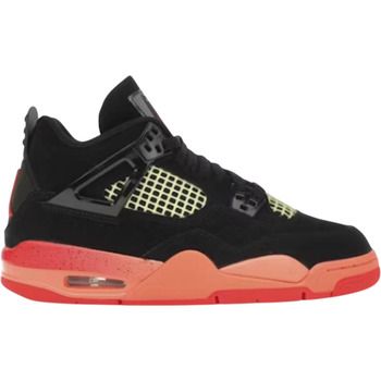Nike Deportivas Moda 4 Retro Black Infrared Barely Volt (GS) para hombre