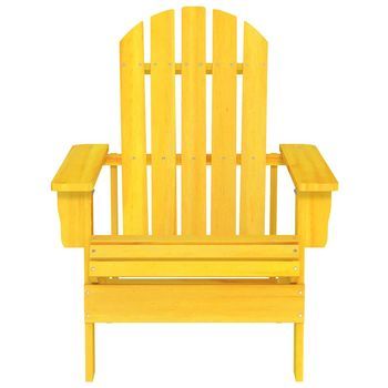 Silla De Jardín Adirondack Madera Maciza De Abeto Amarilla Cfw778232