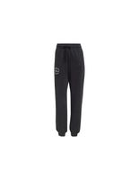 pantalones adidas signature graphic print fleece loose mujer negro