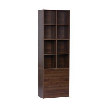 Estantería Modular, 8 Nichos, 3 Cajones, Nogal