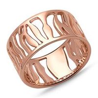 anillo moderno de oro rosa para mujer con grabado
