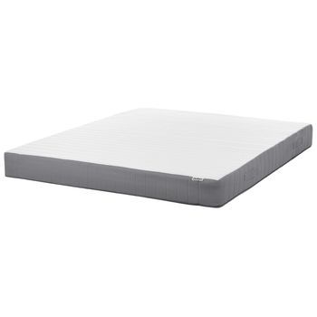 Colchón De Muelles Ensacados Con Asas Relleno De Espuma Viscoelástica Refrescante Duro Firmeza Alta Funda Extraíble 7 Zonas Acolchado 180 X 200 Cm Breez