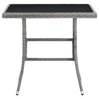 mesa de jardinrmesa para exterioresrmesa de patio ratan sintetico gris 80x80x74 cm