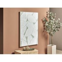 oleo abst con hojas con marco 82x5x122cm