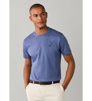 Hackett London para hombre. HM5000128 Camiseta Logo azul (L), Casual, Algodón, Manga corta