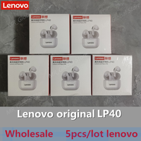 lenovo lp40prolp40 5 uds auriculares inalambricos bluetooth 50 doble estereo reduccion de ruido bajo control tactil larga modo de reposo 230ma