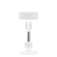 lampara de mesa led inteligente recargable zafferano royal family wi-fi regulador tactil 36 h de duracion de bateria aluminio blanco y vidrio