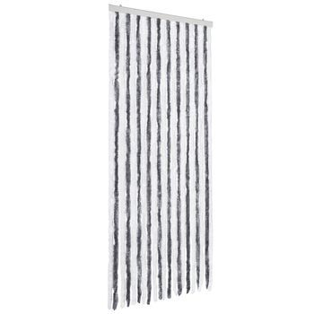 Cortina Mosquitera | Mosquitera Gris Y Blanco Chenilla 90x200 Cm