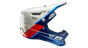 Casco integral trigger 100  de  p composite  p para aviones blanco azul rojo
