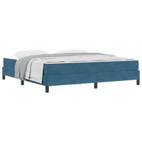 cama tapizada 203x180x45 cm madera - azul