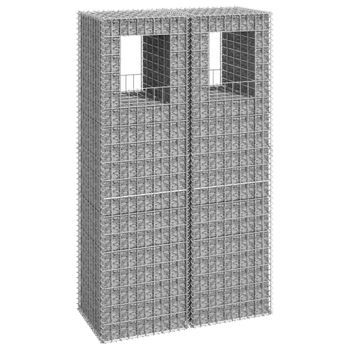 Cestas Postes De Gaviones 2 Unidades | Gavión Para Piedras | Gavión Decorativo Hierro 50x50x180 Cm Cfw872021