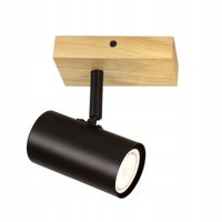 maroney - aplique de pared de madera color negro 13 cm gu10