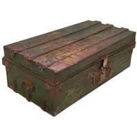 maleta de metal acabado artesanal marron 67x37x25h cm