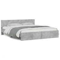 estructura de cama con cabecero gris hormigon 200x200cm vidaxl