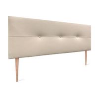 cabecero de polipiel con botones 150x105cm con patas camas 150 - beige