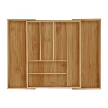 Caja De Cubiertos De Bambú Extensible Natural