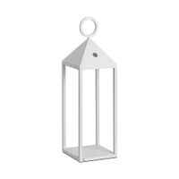 lampara de mesa de aluminio blanco 22w 47cm rossini illuminazione