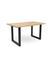 mesa de comedor mesa salon acabado madera con patas de metal 140x80 cm