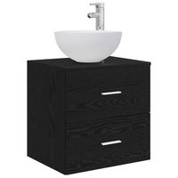 vanidad de lavabo montada en la pared roble negro vidaxl