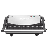 aigostar york 30rum - parrilla electrica 800w apertura 180 placas antiadherentes 23 x 143 cm dos superficies de cocinado panini press libre de bpa asa de toque frio