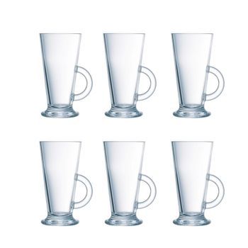 Set 6 Mugs Vidrio 29cl Arcoroc Latino - Transparente Apto Microondas