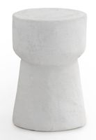 mesa auxiliar color cemento blanco de poliresina