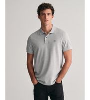 gant para hombre 2210 polo de pique regular fit shield gris l casual algodon manga corta