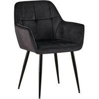 silla de salon emia en terciopelo negro 61x565x84 cm clp