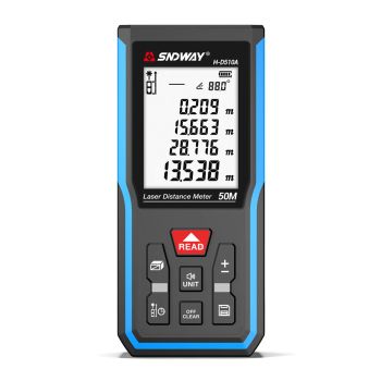 Medidor de distancia láser SNDWAY H-D510A/E de 50 ml con ángulo electrónico, área, volumen y medición teorema de Pitágor