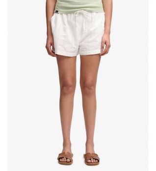 Superdry para mujer. W7110498A Short Brodado blanco roto (S), Casual, Algodón
