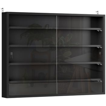 Vitrina de pared 80x9.5x60 cm negro
