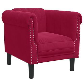 Sillón De Salón | Silla | Sillón De Terciopelo Rojo Tinto