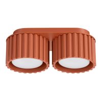 lampara de techo ocre rojo aluminio alt 12 cm