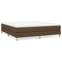 cama tapizada 203x160x25 cm tejido 100  poliester contrachapado y madera tratada - marron