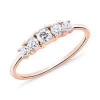anillo de plata 925 chapada en oro rosa con circonita cubica