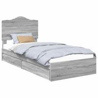cama individual  cama para adulto  cama con almacenamiento con cajon gris sonoma 70 x 190 cm